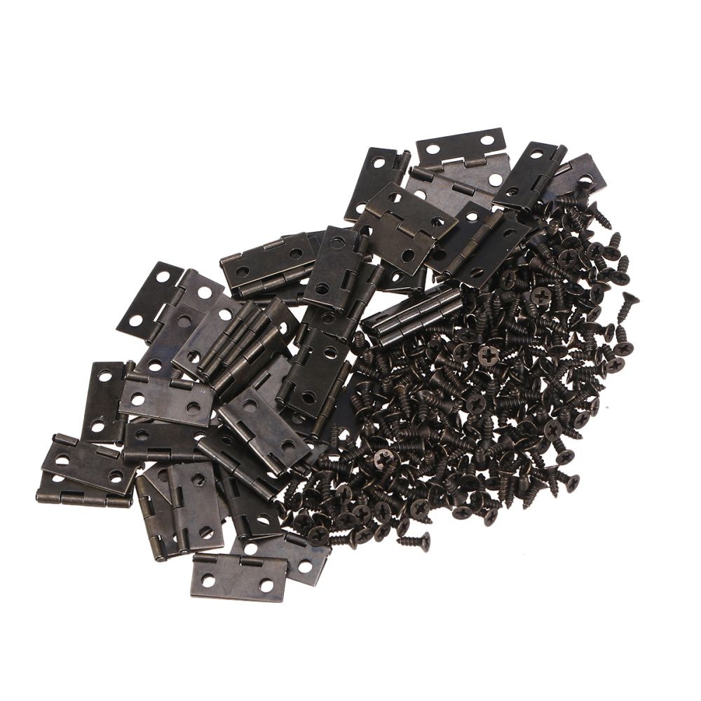 50pcs Metal Hinge With Screws Small Self Closing Hinges Automatic Hinges Spring Hinge Cabinet Door Hinge For Wooden Box Hardware