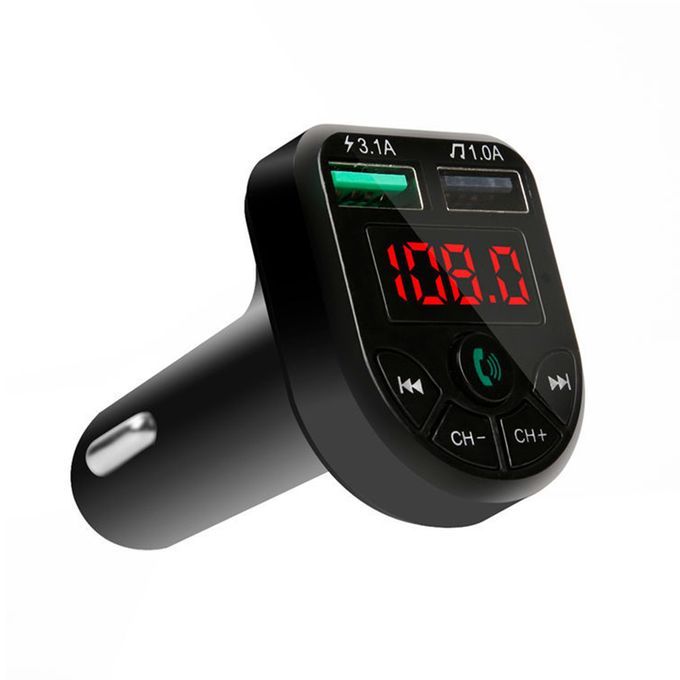 Bluetooth 5.0 Dual USB Ports FM MP3 Music Player Car-Black