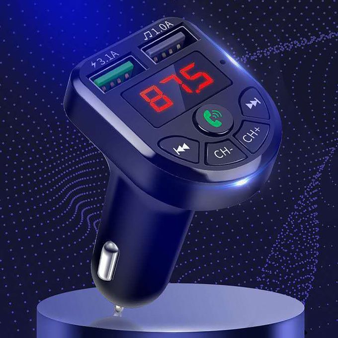 Bluetooth 5.0 Dual USB Ports FM MP3 Music Player Car-Black