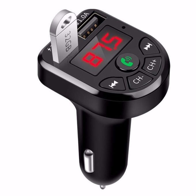 Bluetooth 5.0 Dual USB Ports FM MP3 Music Player Car-Black