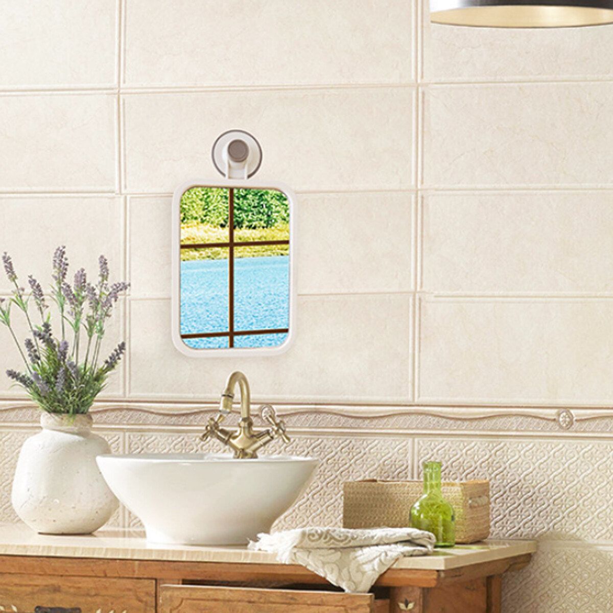 Suction Cup No Fog Free Shower Shaving Shave Bathroom Mirror