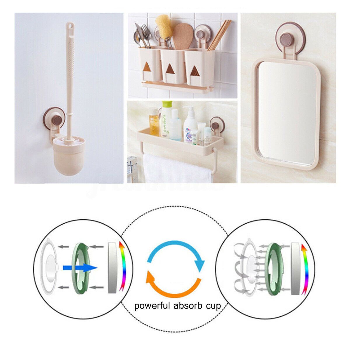 Suction Cup No Fog Free Shower Shaving Shave Bathroom Mirror