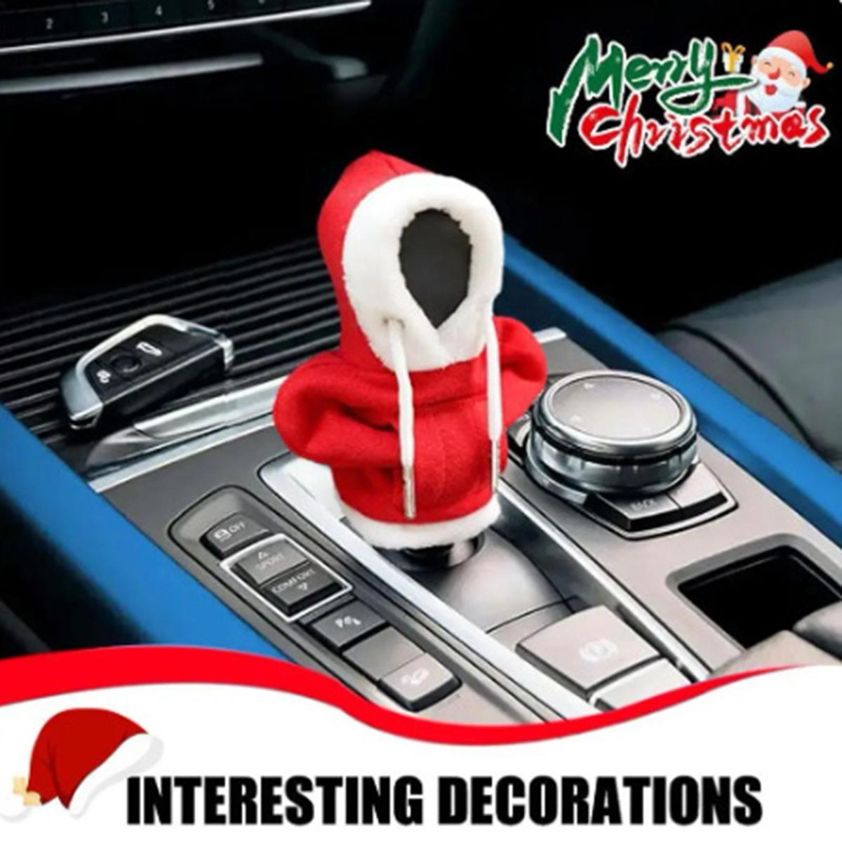Hooded Gear Lever Cover Cozygear 2pcs Sweater Hoodie Shift Covers Soft Red