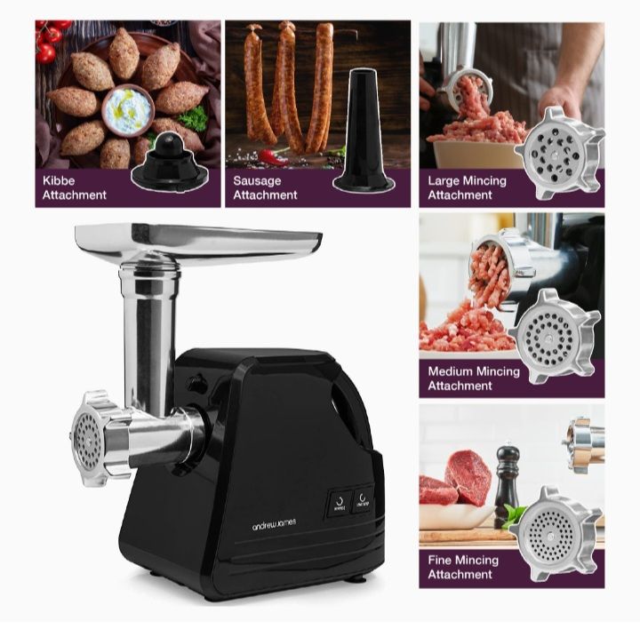 Meat Grinder, Mincer & Sausage Maker With Kibble Attachment