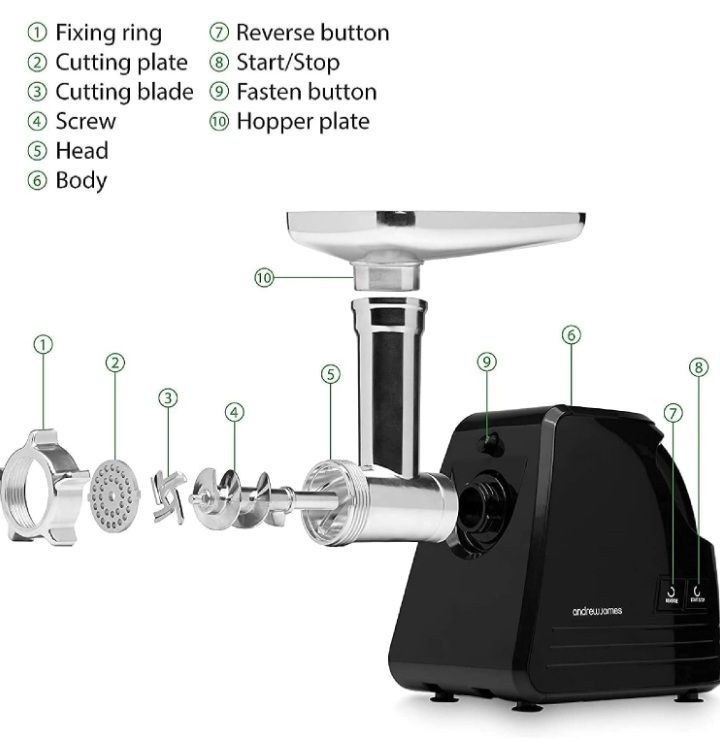 Meat Grinder, Mincer & Sausage Maker With Kibble Attachment