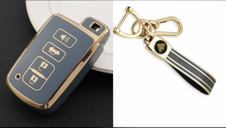 Toyota Key Holder + Golden Color  Remote Key Case Cover