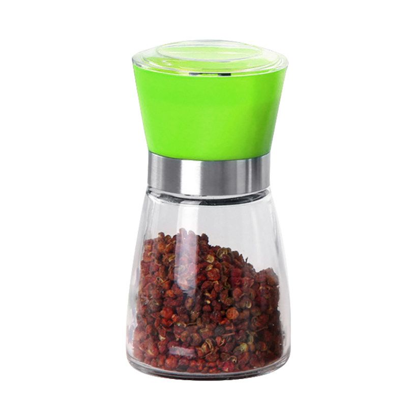 Portable Kitchen Salt Pepper Mill Grinder Bottle-Black