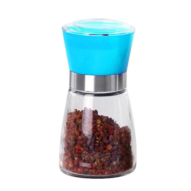 Portable Kitchen Salt Pepper Mill Grinder Bottle-Black