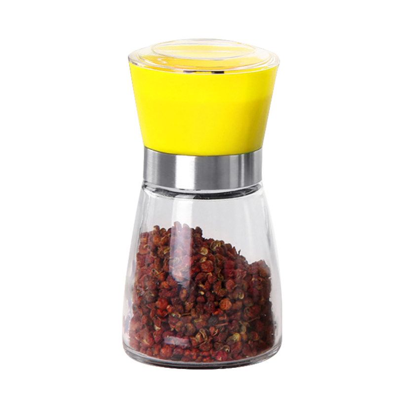 Portable Kitchen Salt Pepper Mill Grinder Bottle-Black