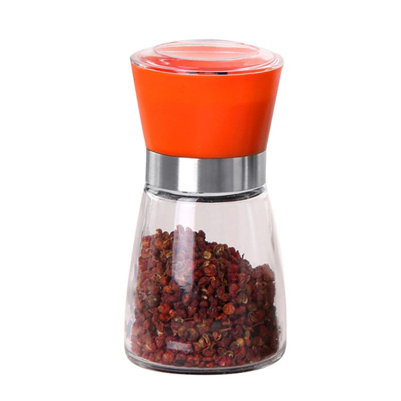 Portable Kitchen Salt Pepper Mill Grinder Bottle-Black