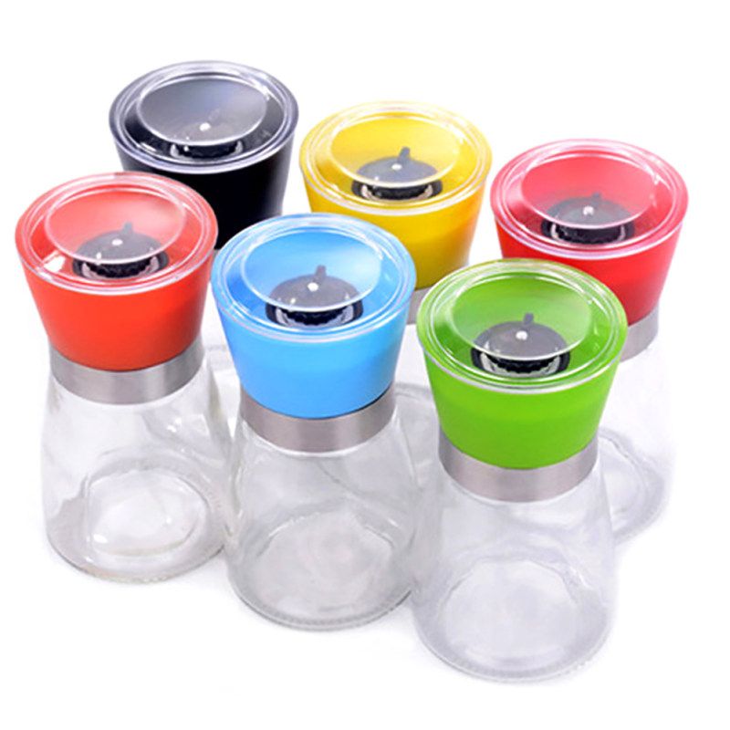 Portable Kitchen Salt Pepper Mill Grinder Bottle-Black