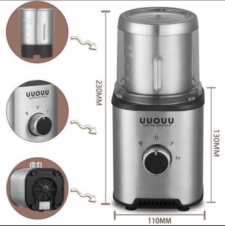 UUOUU Multifunctional Coffee & Spice Grinder - 350W