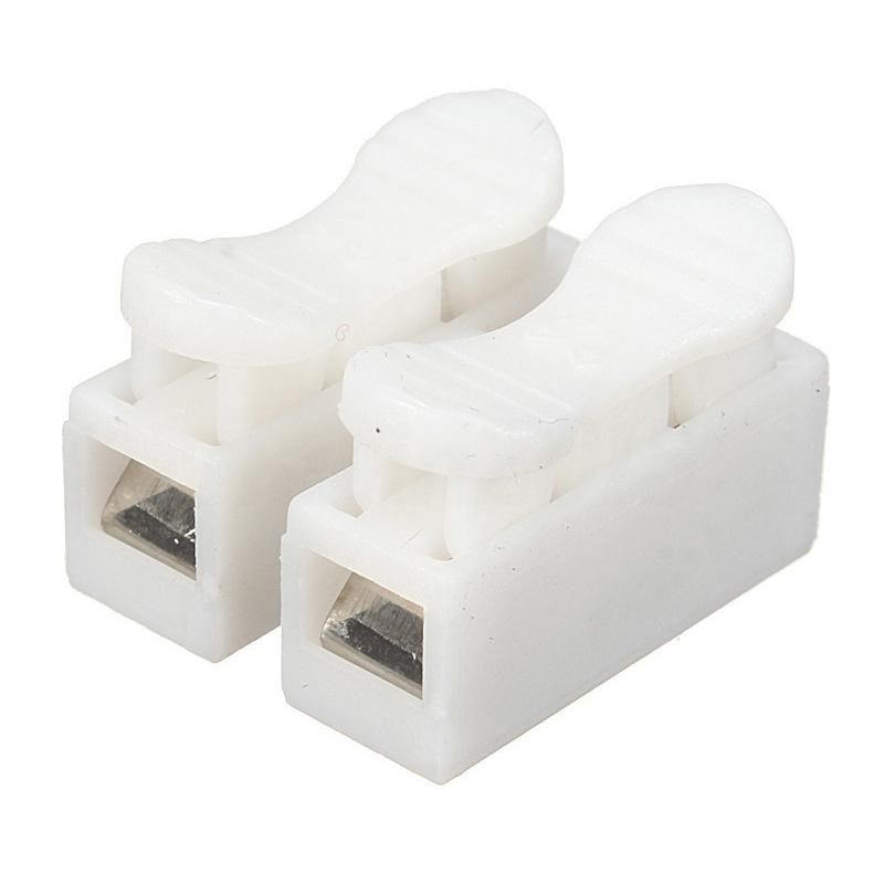 100Pcs Plastic 2 Pin Push Quick Cable Connector Wiring