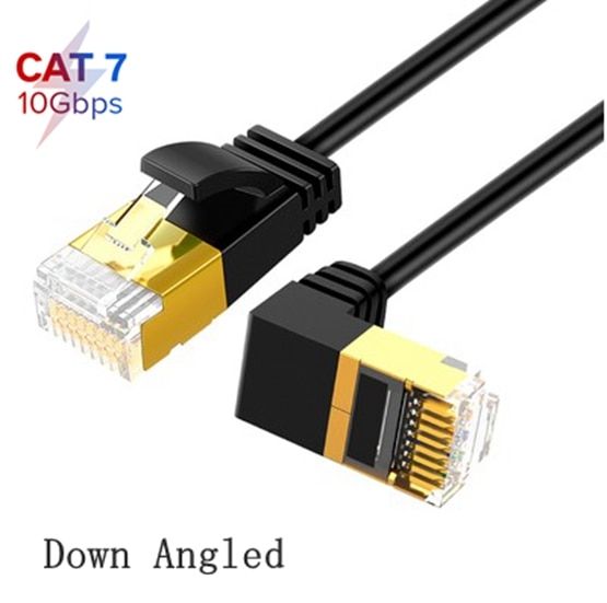 Ethernet Thin Cable RJ45 Cat7 6 Lan Ultra Slim Cable UTP RJ45 Network Cable For Cat6 Compatible Patch Cord 90 Degree Right Angle