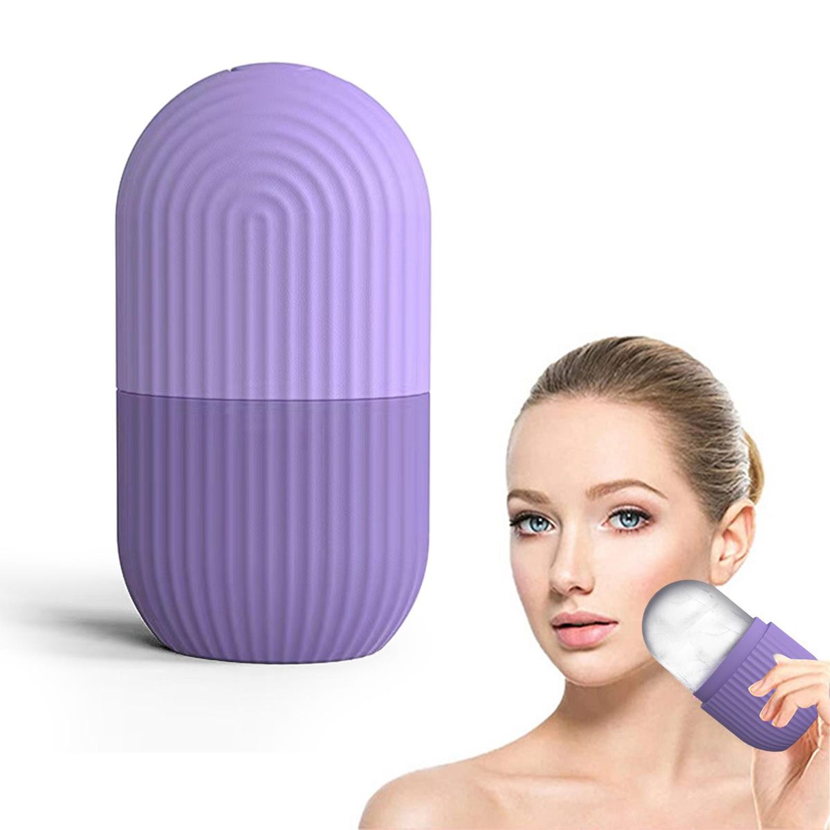 Beauty Ice Roller Face Eye Puffiness Relief Purple