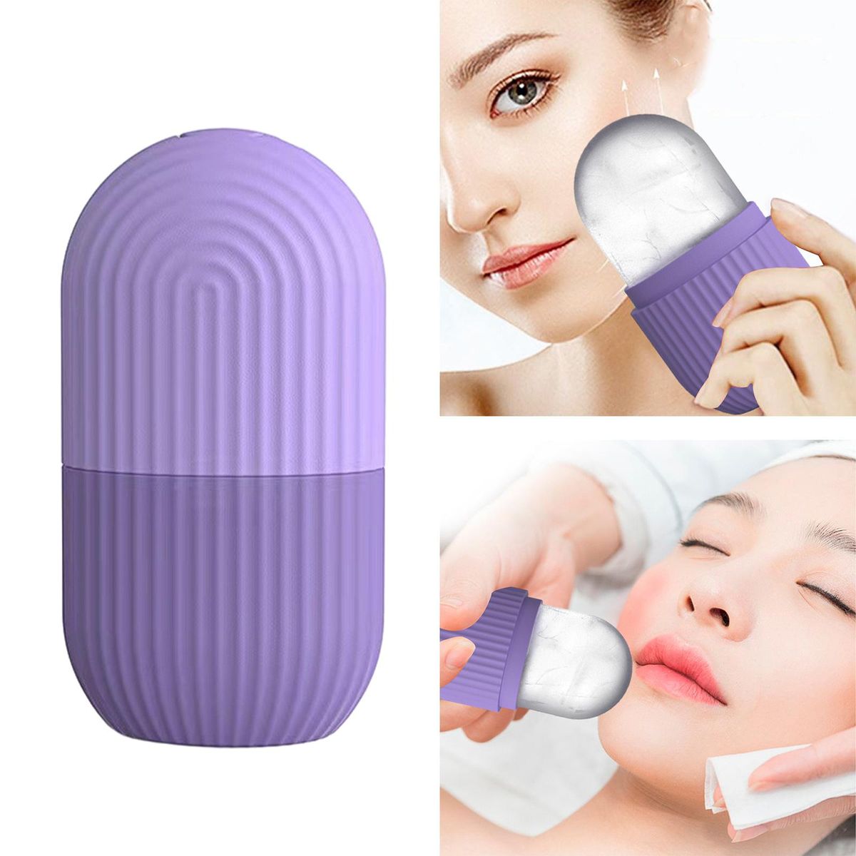 Beauty Ice Roller Face Eye Puffiness Relief Purple