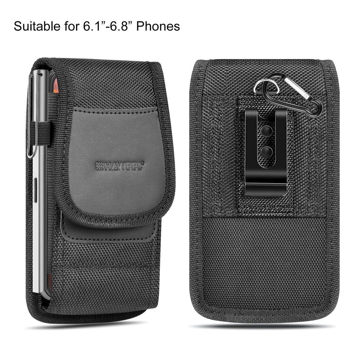 HAWEEL 6.1-6.8 Inch Nylon Cloth Phone Waist Bag