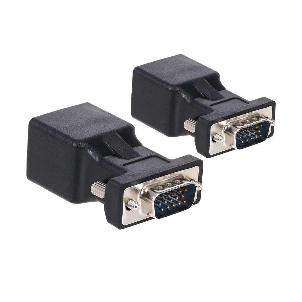 2PCS VGA To RJ45 Adapter VGA Male To RJ45 Adapter Ethernet