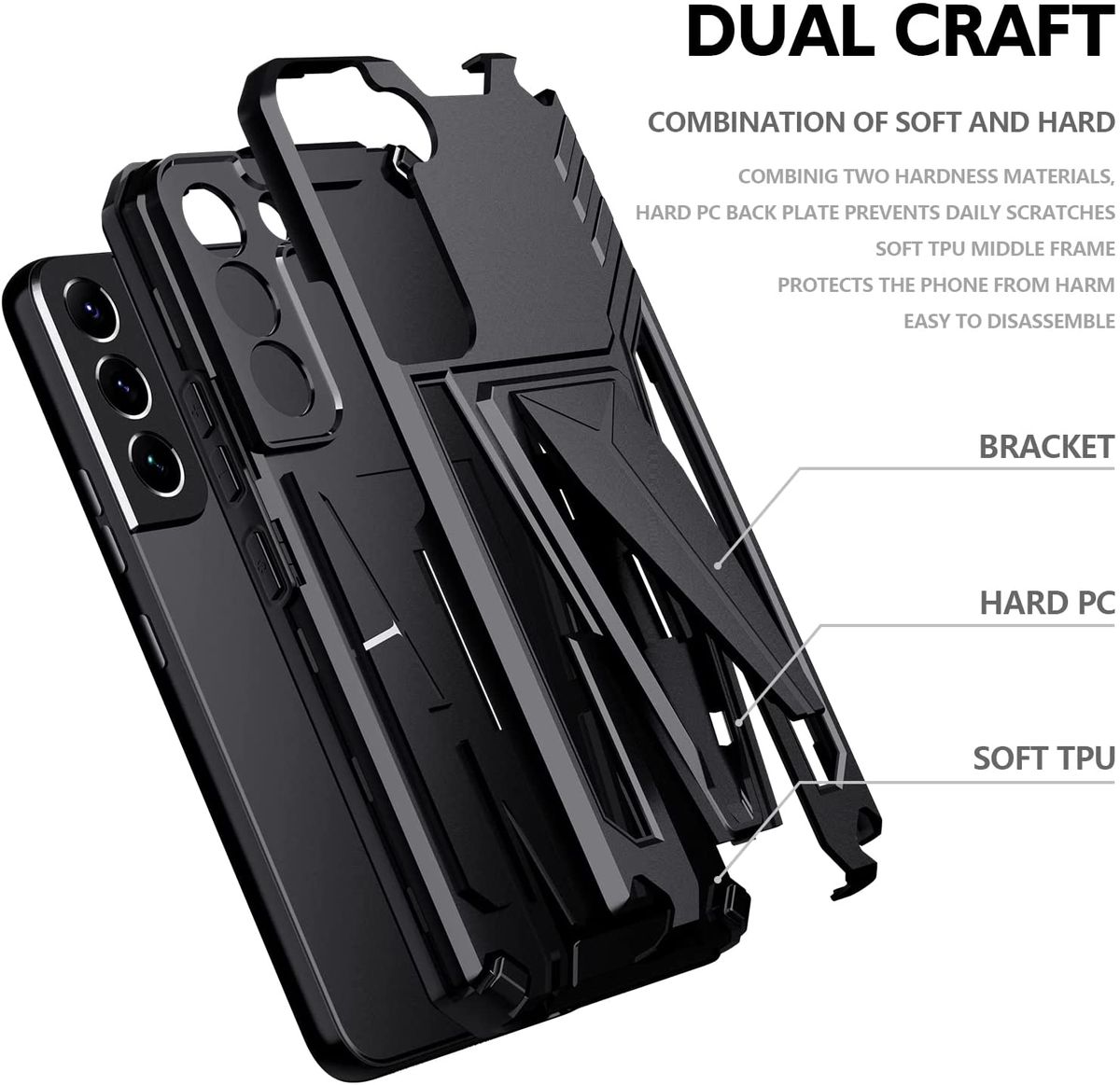 S22+ 5G Case With Stand Military Grade Drop Protection Armor