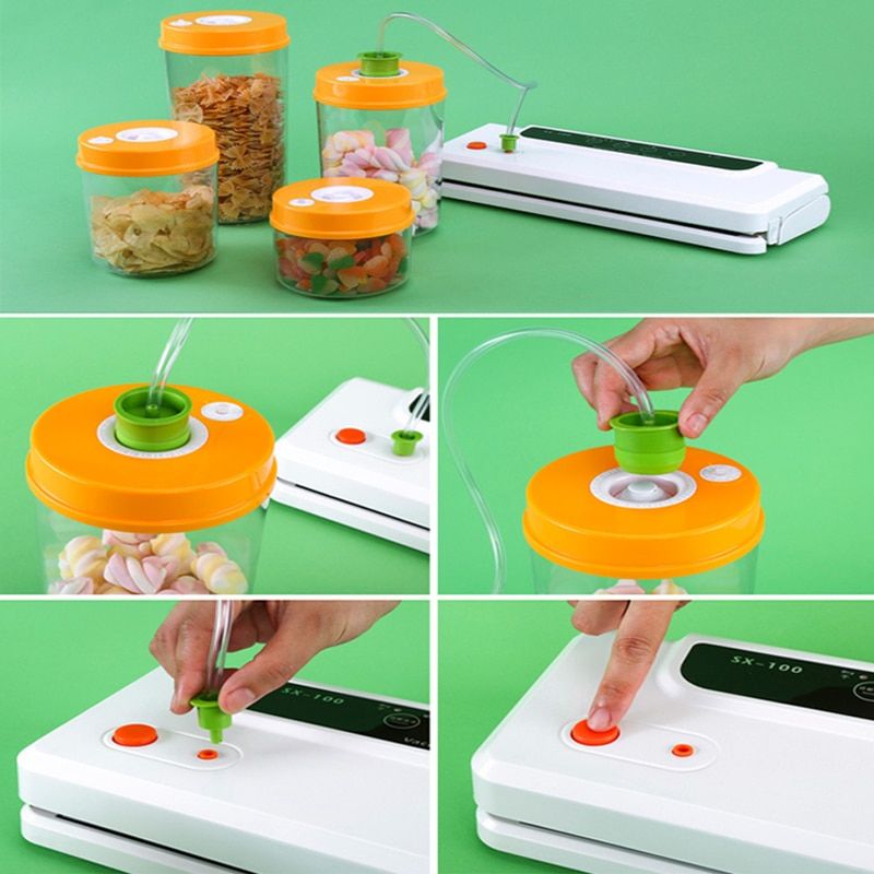 110V 220V Vacuum Sealer 150W Automatic Food Packing Machine With Starter Kit Bags Best For Household Food Saver Dry & Moist(Black)