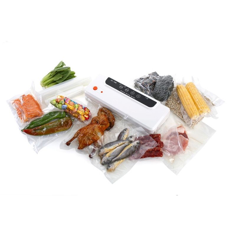 110V 220V Vacuum Sealer 150W Automatic Food Packing Machine With Starter Kit Bags Best For Household Food Saver Dry & Moist(Black)