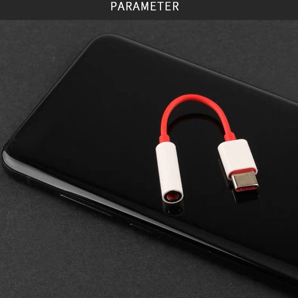 Type C To 3.5mm Audio Aux Headphone Jack Cable Adapter For Oneplus Red