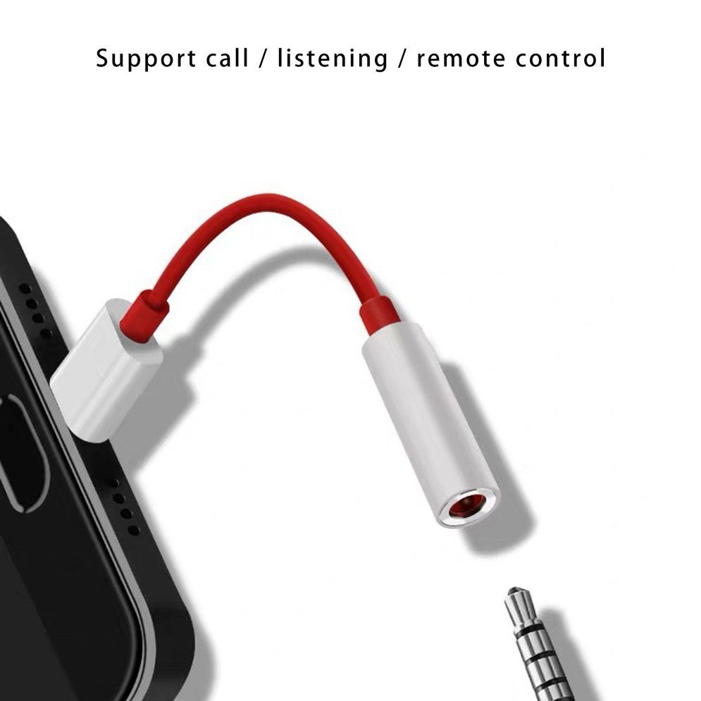 Type C To 3.5mm Audio Aux Headphone Jack Cable Adapter For Oneplus Red