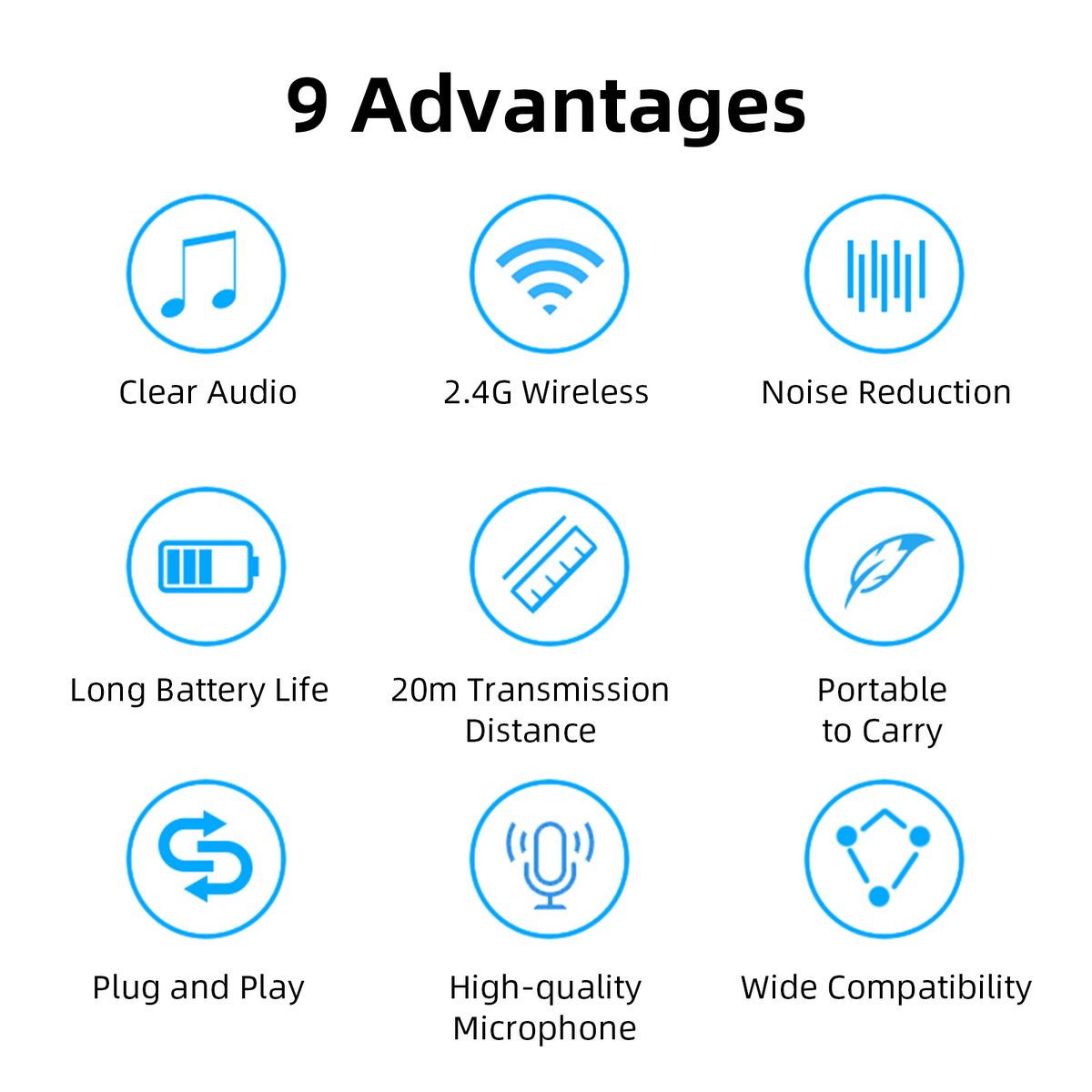 2.4GHz Wireless Microphone Clip-on Lavalier Microphone