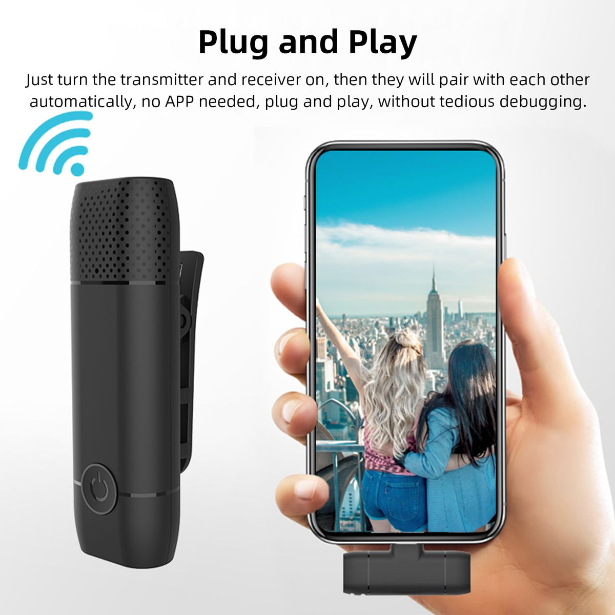 2.4GHz Wireless Microphone Clip-on Lavalier Microphone