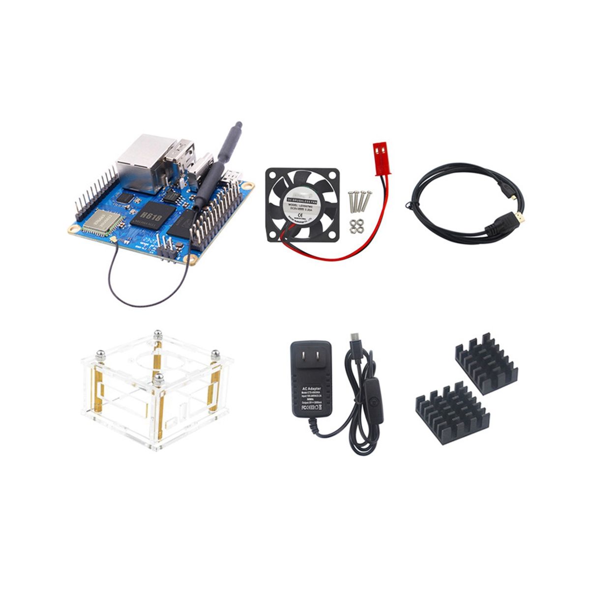 For Zero 3 Development Board 4GB RAM H618 WiFi5+BT 5.0 Gigabit LAN for Android 12 Debian12 Ubuntu22.04 US Plug