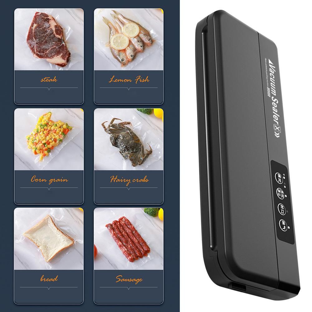 Vacuum Sealer Machine Dry and Moist Food Modes Automatic For Food Preservation With 10Pcs Bags Paper Bag Making  Machine