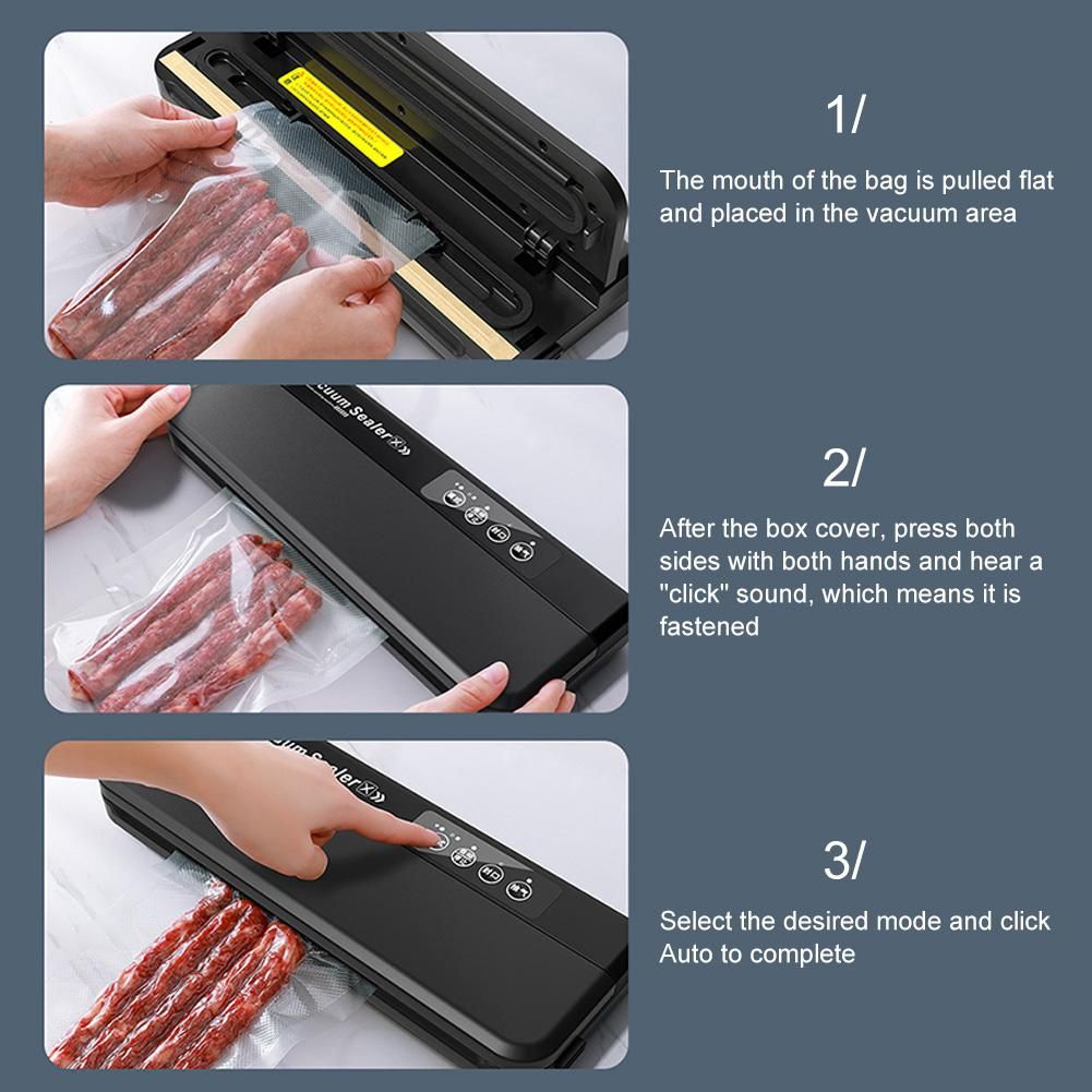 Vacuum Sealer Machine Dry and Moist Food Modes Automatic For Food Preservation With 10Pcs Bags Paper Bag Making  Machine