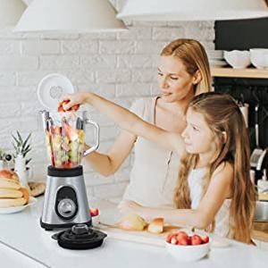 homgeek Smoothie Blender, 750W Countertop Blender with 2 Adjustable Speeds & Pulse Function, Kitchen Blender with 48oz Tritan Glass Pitcher for Shakes, Smoothies, Ice Crushing and Frozening Fruits