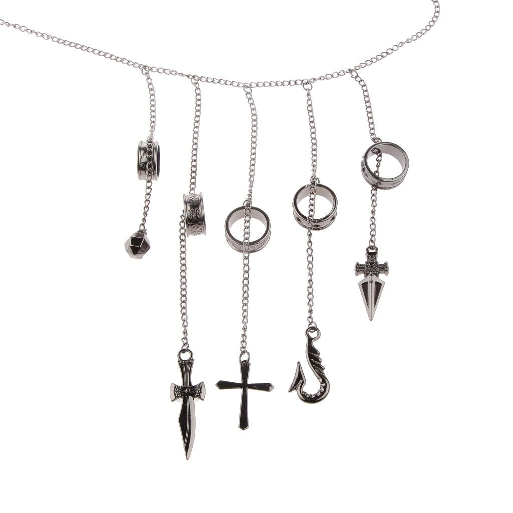 Anime  Kurapika 5 Rings Chains Punk Metal
