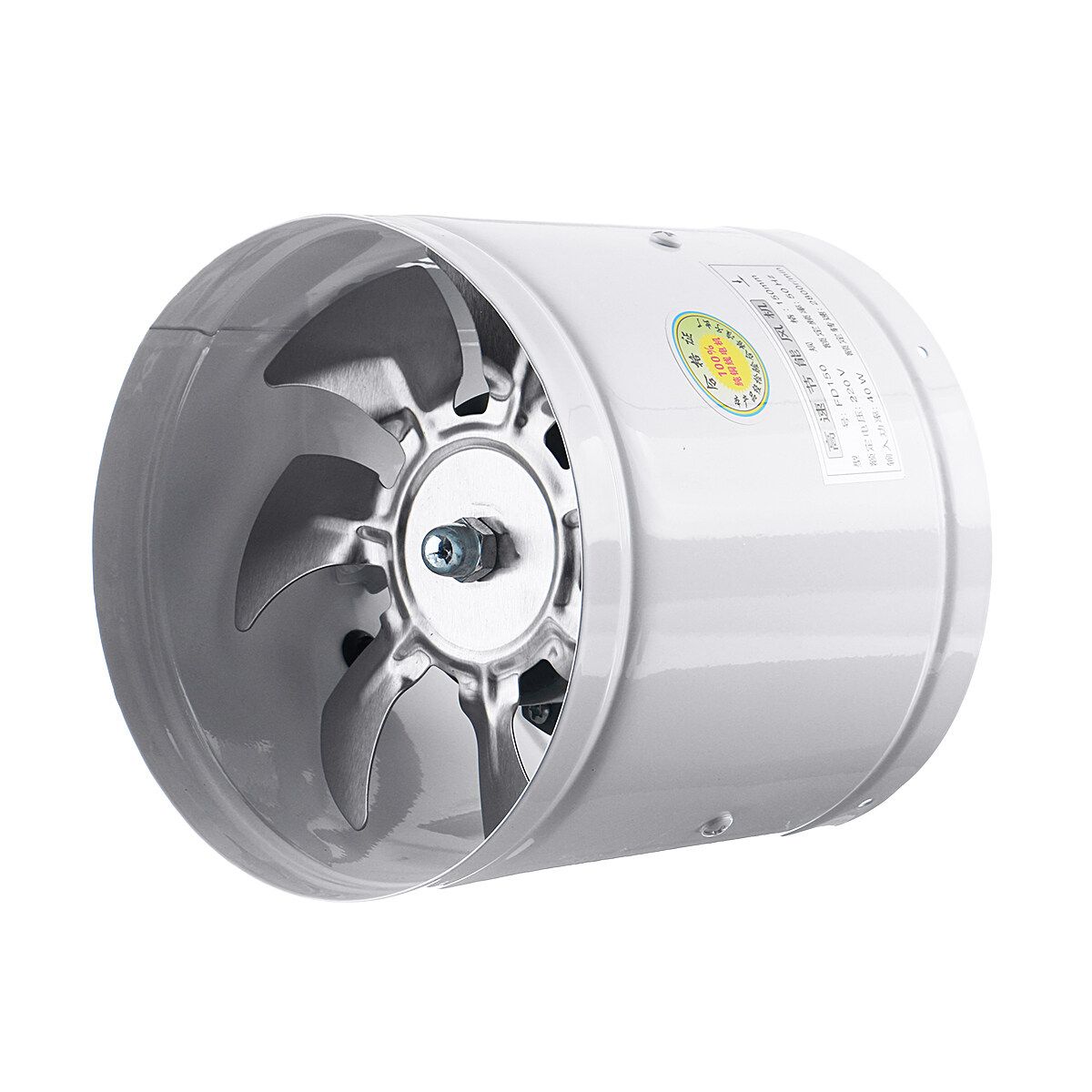 Powerful Pipe Exhaust Fan 150mm 6'' Ventilation Air Blower Kitchen Toilet Office White Without Plug