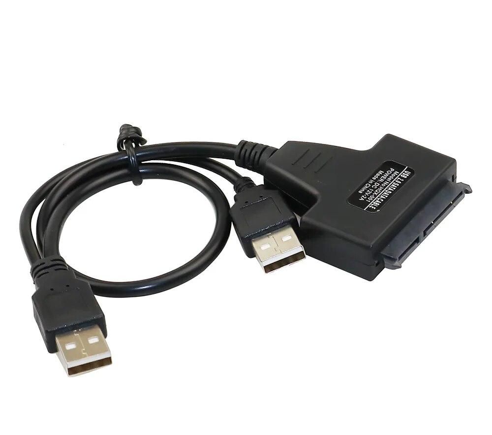 USB 2.0 to SATA 7+15 Pin Adapter Cable For 2.5" HDD Hard Disk Drive USB 2.0 Adapter Cable SATA Data Cable For 2.5 HDD Laptop