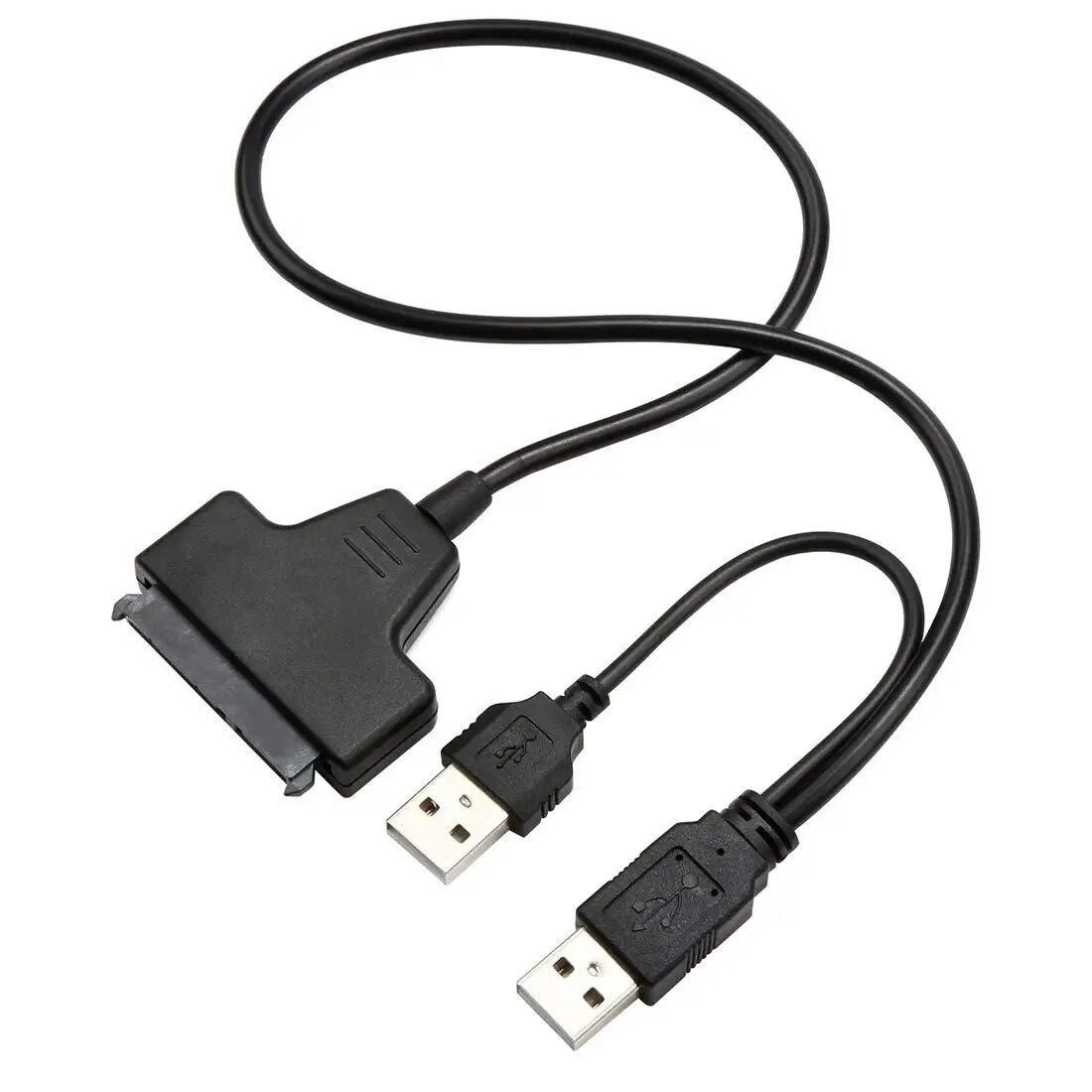 USB 2.0 to SATA 7+15 Pin Adapter Cable For 2.5" HDD Hard Disk Drive USB 2.0 Adapter Cable SATA Data Cable For 2.5 HDD Laptop