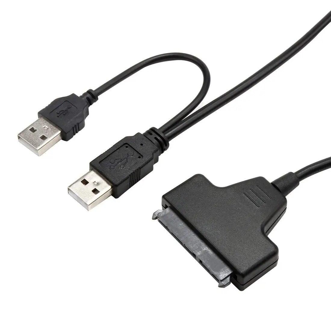 USB 2.0 to SATA 7+15 Pin Adapter Cable For 2.5" HDD Hard Disk Drive USB 2.0 Adapter Cable SATA Data Cable For 2.5 HDD Laptop
