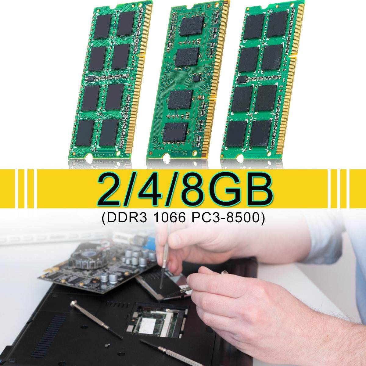 NEW Laptop Memory RAM DDR3 PC3 8500 1066MHz 204pin SODIMM Non-ECC CL7 2 X GB Lot DDR3 1066 2GB