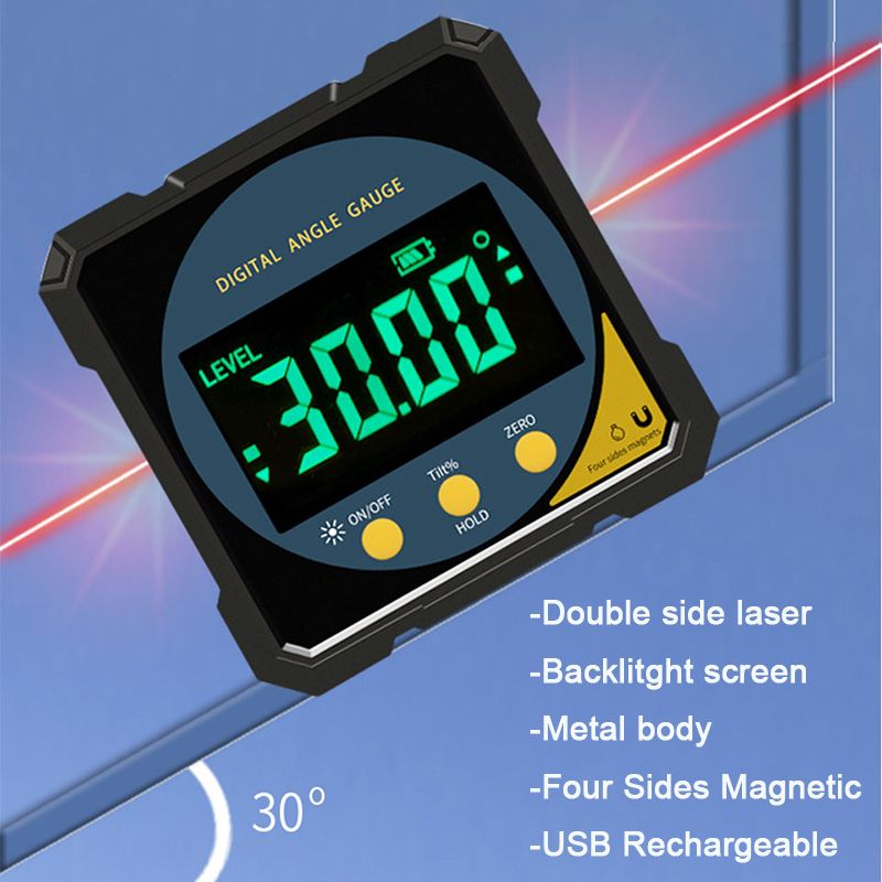 Laser Digital Protractor Inclinometer USB Chargeable Laser