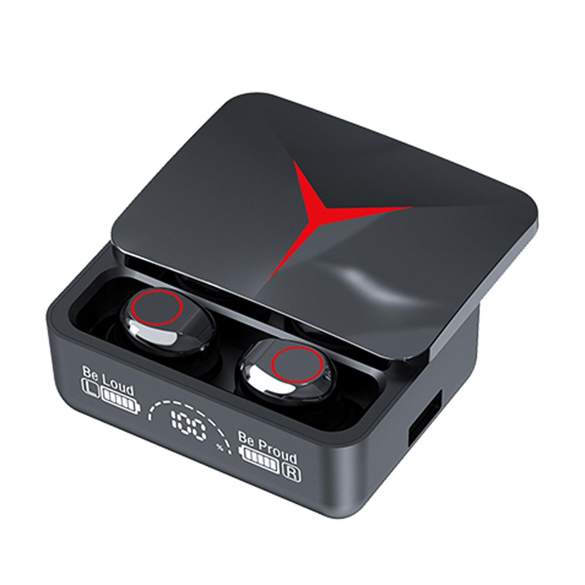 M90 True Wireless Headphones BT 5.3 Sport Headset Touch Control Music Earphones In-ear Mini Earbuds with Mic Charging Case Battery Digital Display USB Output