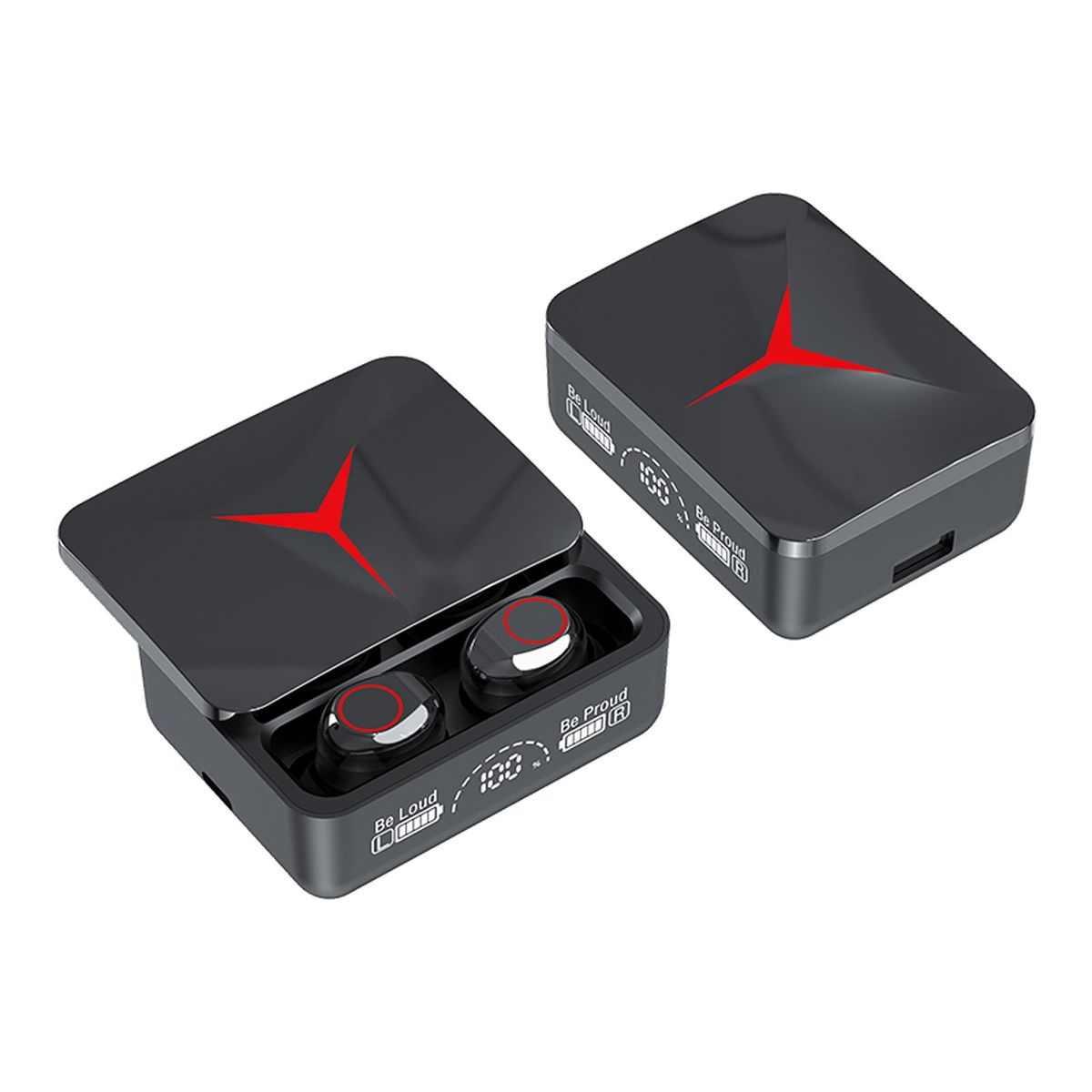M90 True Wireless Headphones BT 5.3 Sport Headset Touch Control Music Earphones In-ear Mini Earbuds with Mic Charging Case Battery Digital Display USB Output