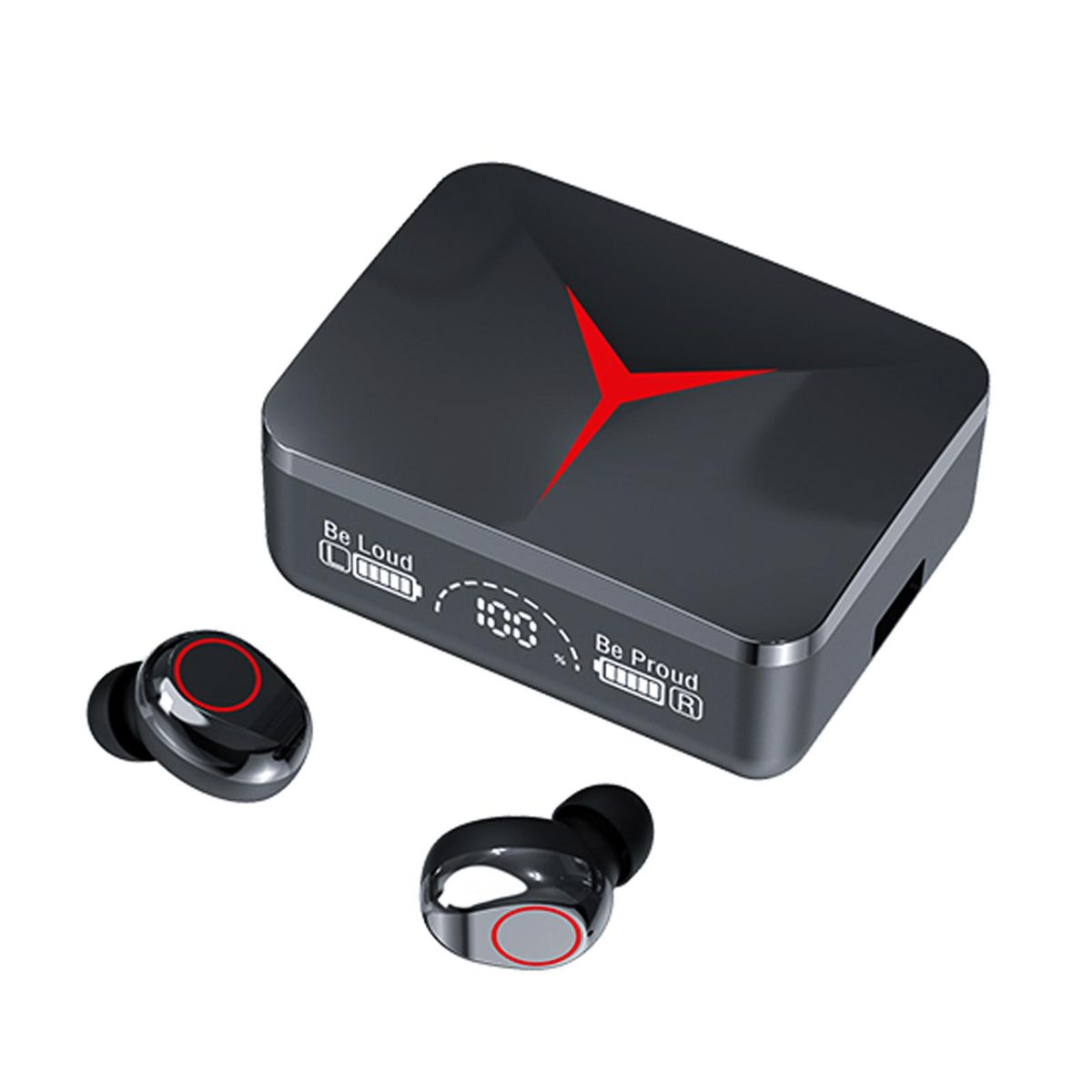 M90 True Wireless Headphones BT 5.3 Sport Headset Touch Control Music Earphones In-ear Mini Earbuds with Mic Charging Case Battery Digital Display USB Output