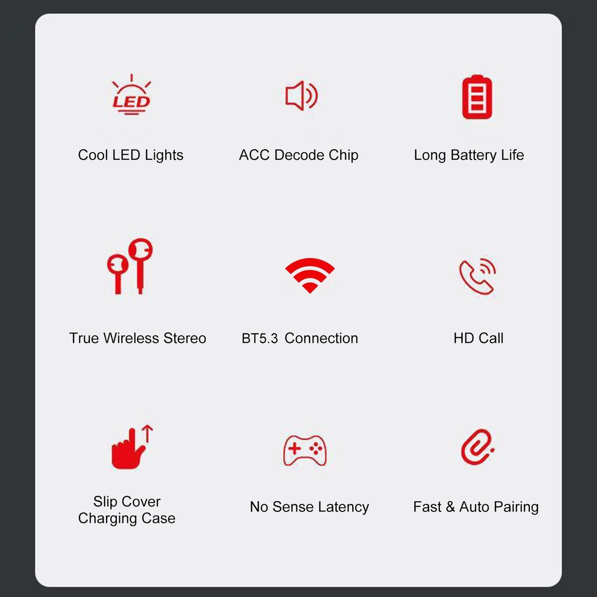 M90 True Wireless Headphones BT 5.3 Sport Headset Touch Control Music Earphones In-ear Mini Earbuds with Mic Charging Case Battery Digital Display USB Output
