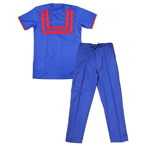 Fashion Atiku Native Attire For Kids - Blue & Red