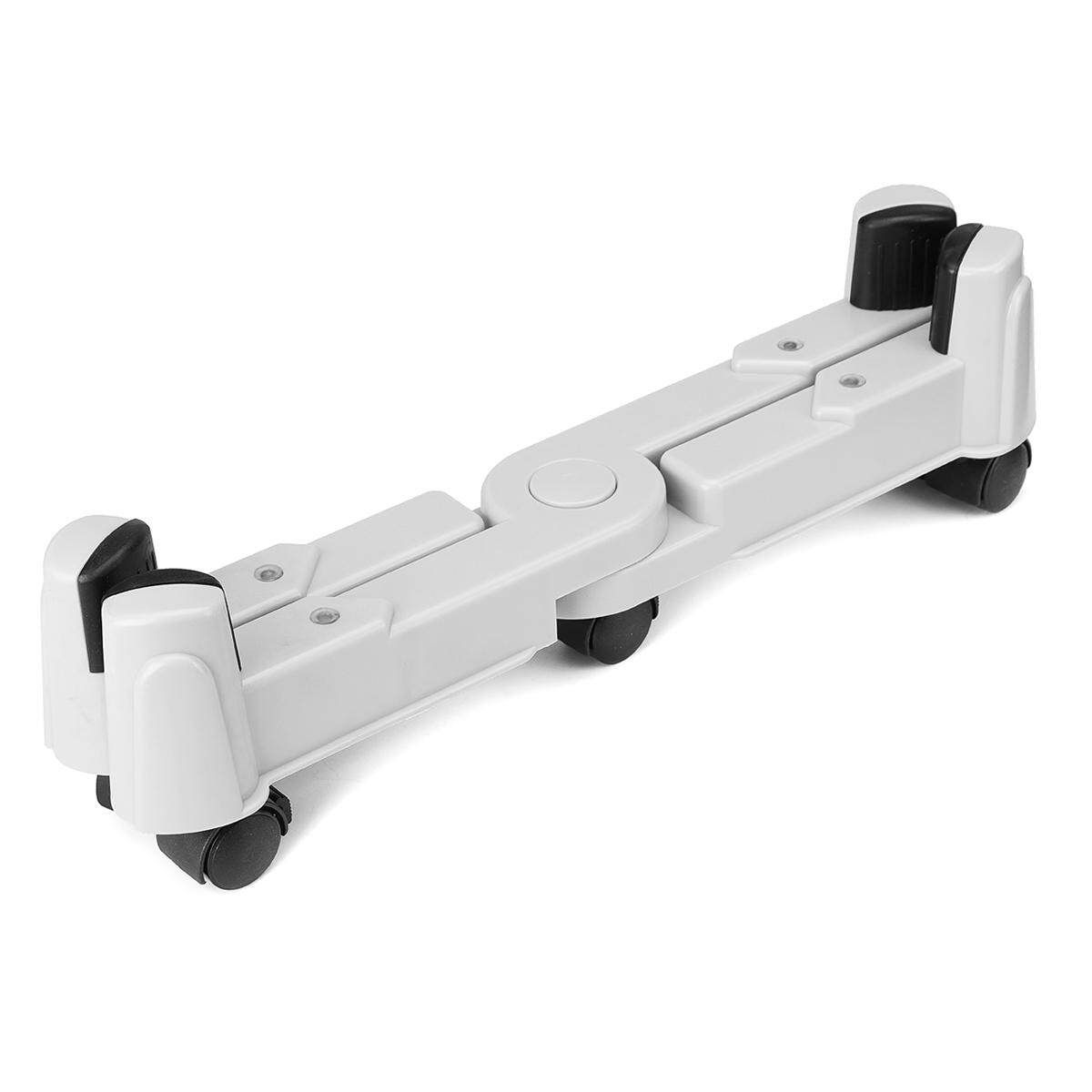 Adjustable CPU Stand Universal Computer Holder Cart PC Case Desktop 5 Wheels White (white)