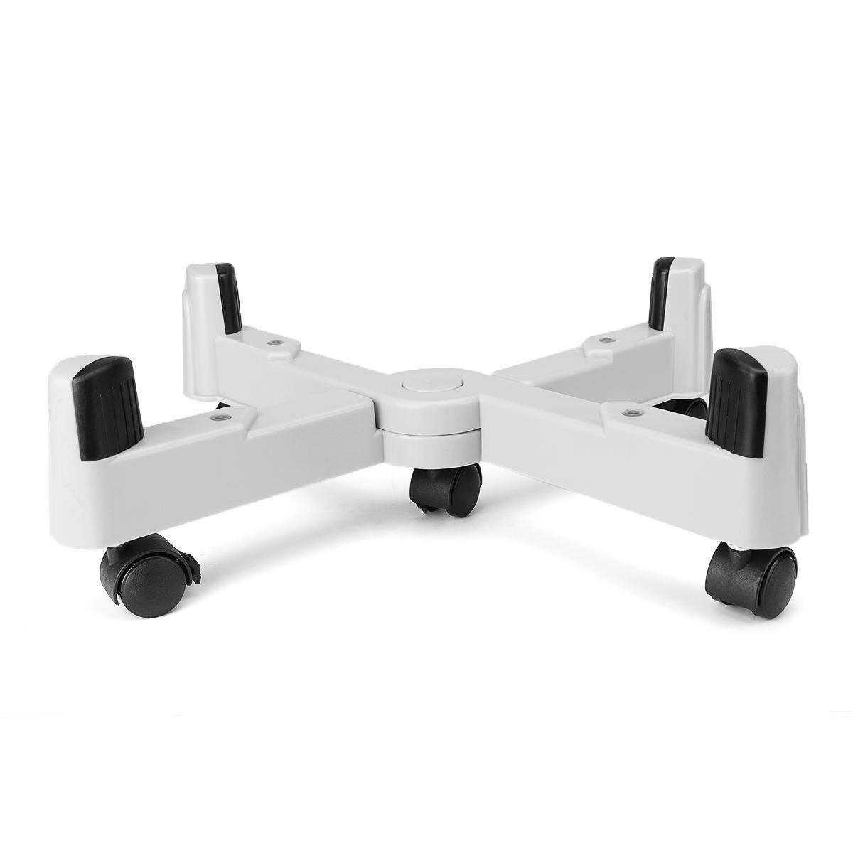 Adjustable CPU Stand Universal Computer Holder Cart PC Case Desktop 5 Wheels White (white)