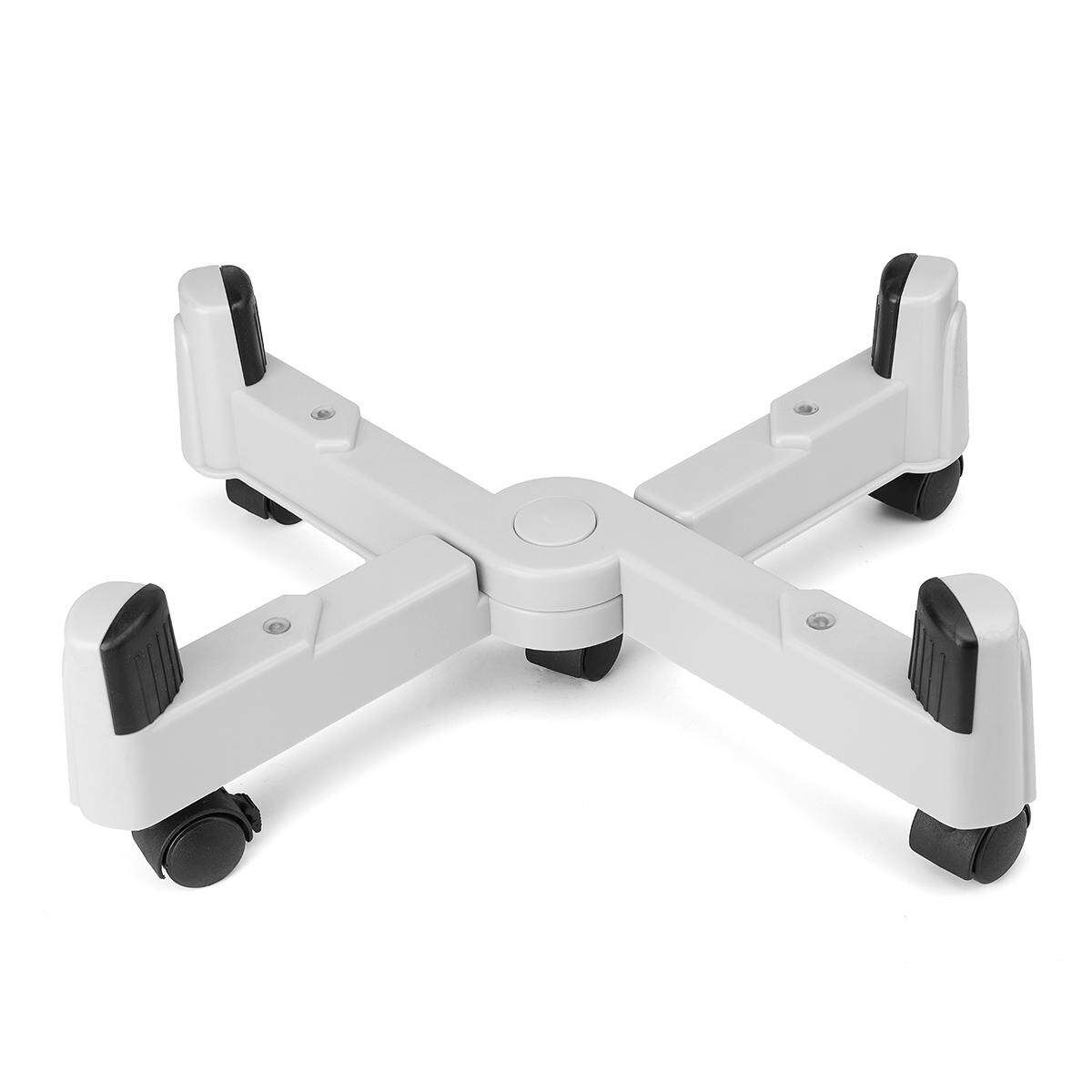 Adjustable CPU Stand Universal Computer Holder Cart PC Case Desktop 5 Wheels White (white)