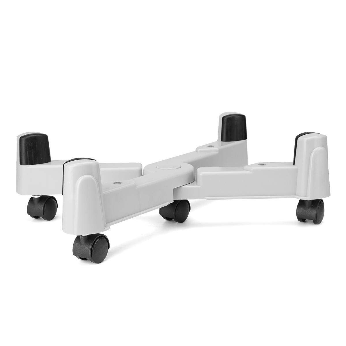 Adjustable CPU Stand Universal Computer Holder Cart PC Case Desktop 5 Wheels White (white)