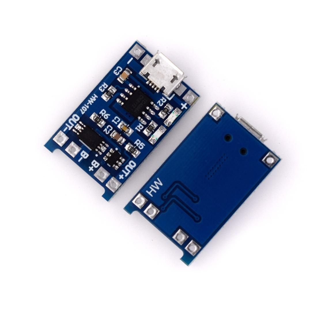 10 Pcs Micro-USB 5V 1A 18650 TP4056 Lithium Battery Charger Module Charging Board with Protection Dual Functions